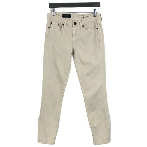 J. Crew Womens Size 27 Toothpick Ankle Ecru Jeans - Picture 1 of 6